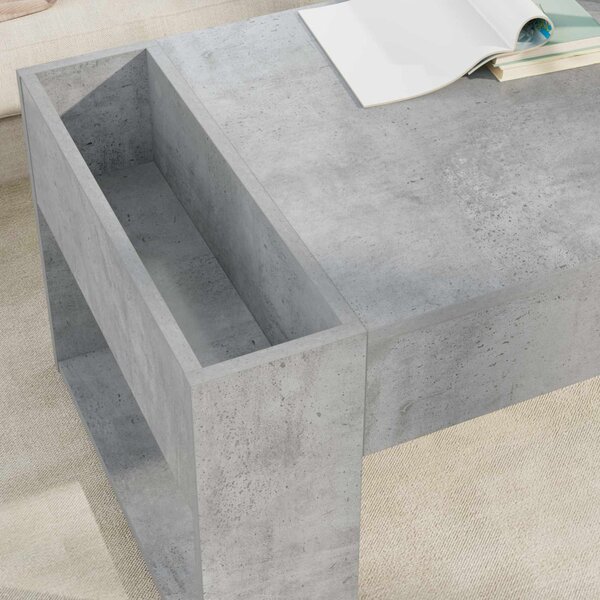 Dohányzóasztal Beton Szürke 110 x 50 x 41 cm Faanyag