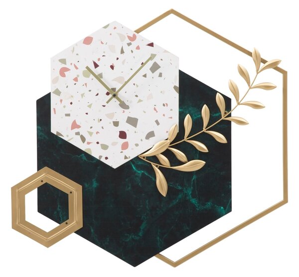 Márvány és Levélmintás Geometrikus Elegáns Falióra
