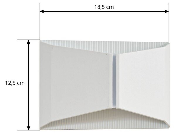 Lindby Anlira LED kültéri fali világítás, fehér, Up & down, IP65, Fehér / opál, fém, Modern