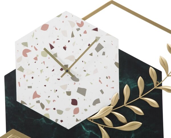 Márvány és Levélmintás Geometrikus Elegáns Falióra