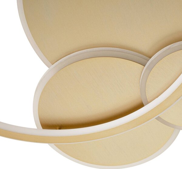 Lucande LED mennyezeti világítás Circulo, arany, 60 cm CCT, dimmelhető, dimmelhető, Sárgaréz / arany, Nappali / Étkező, fém, Modern