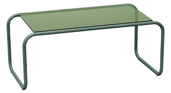 Zöld dohányzóasztal üveg asztallappal 40x80 cm Ventana – Leitmotiv