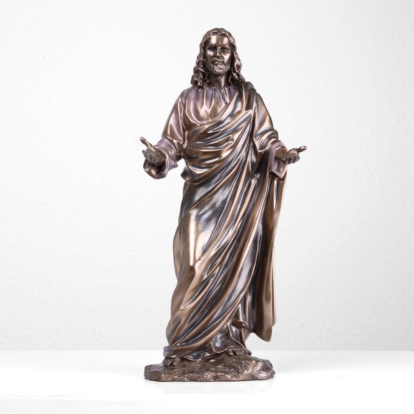 Bronz Jézus Szobor (Krisztus - Hidegen öntött bronz szobor) ajándék