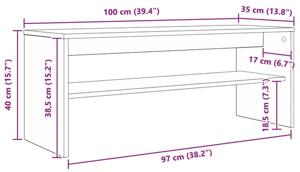 TV szekrény Szürke Sonoma 100 x 35 x 40 cm Faanyag