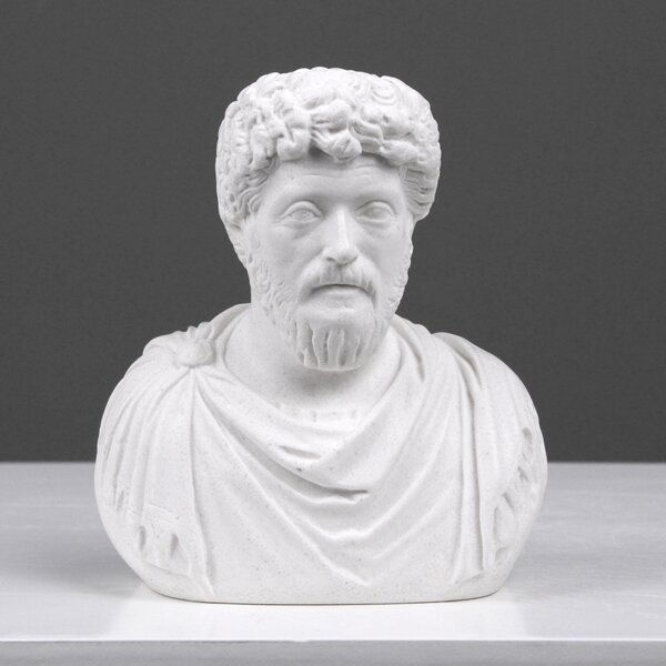 Marcus Aurelius könyvtámasz mellszobor - kis római császár