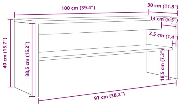 TV szekrény Öreg fa 100 x 30 x 40 cm Faanyag