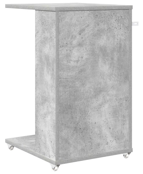 Oldal asztal kerékkel Beton Szürke 40 x 35 x 60 cm Faanyag