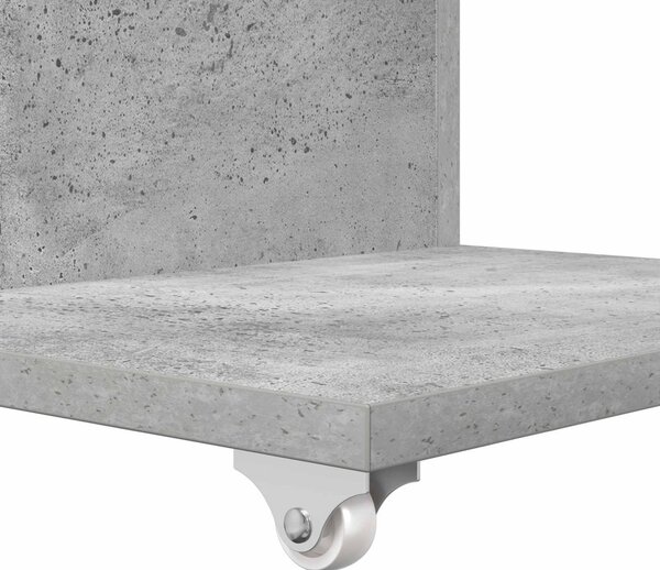 Oldal asztal kerékkel Beton Szürke 40 x 35 x 60 cm Faanyag