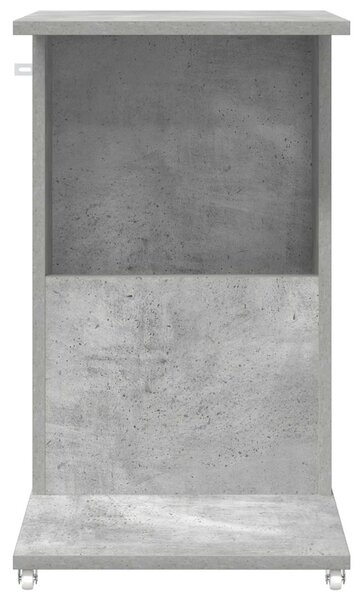 Oldal asztal kerékkel Beton Szürke 40 x 35 x 60 cm Faanyag