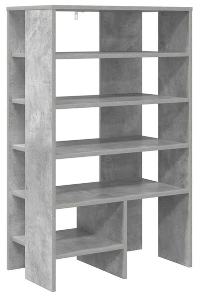 Cipőszekrény polcokkal tárolóval 2 pcs Beton Szürke Faanyag