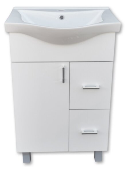VivaStyle BIANKA 55 lábon álló fürdőszobabútor 2 fiókos Sanovit ALBATROS 10055 mosdókagyló 55x45 cm