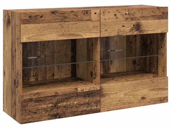 TV falit kabinet szett leddel 6 pcs Öreg fa Mérnöki fa