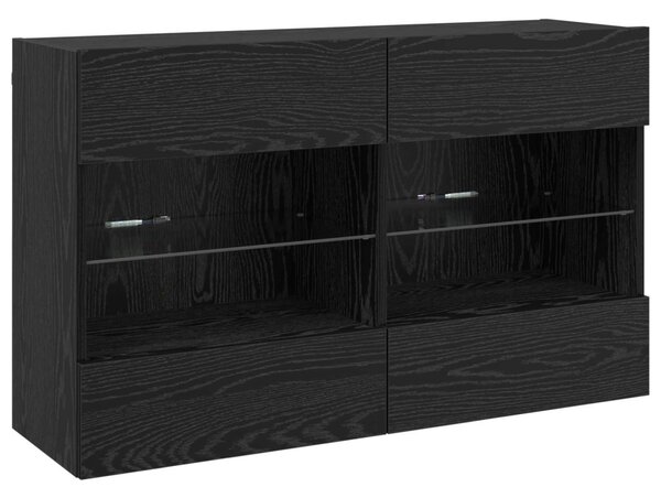 TV Fali Szekrény 98,5 x 30 x 60,5 cm Fekete tölgy Szerelt Fa