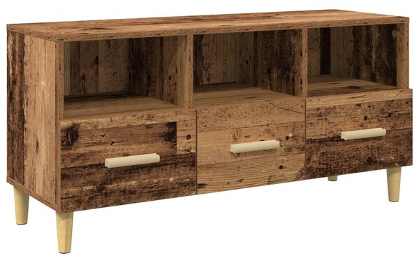TV szekrény fiókkal Öreg fa 102 x 35,5 x 50 cm Faanyag