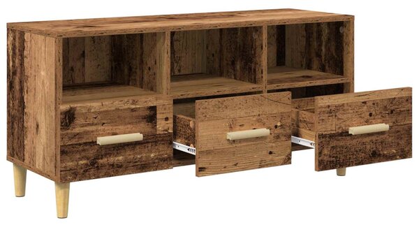 TV szekrény fiókkal Öreg fa 102 x 35,5 x 50 cm Faanyag