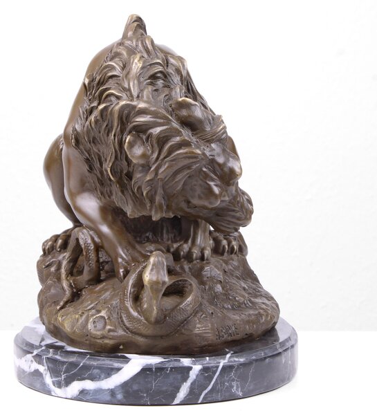 Oroszlán Kígyóval Bronz Szobor (Öntött Bronz Szobor) öntöde