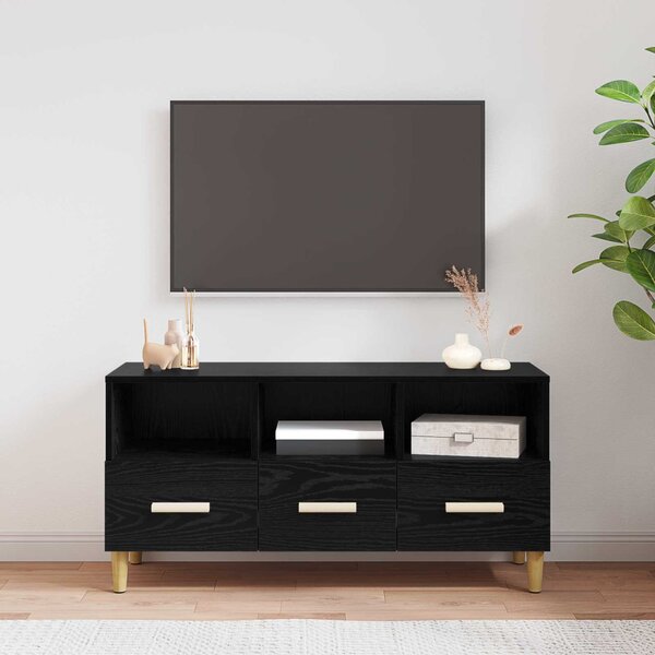 TV szekrény 102 x 36 x 50 cm Fekete tölgy Szerelt Fa