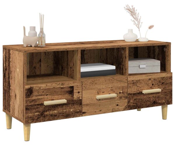 TV szekrény fiókkal Öreg fa 102 x 35,5 x 50 cm Faanyag