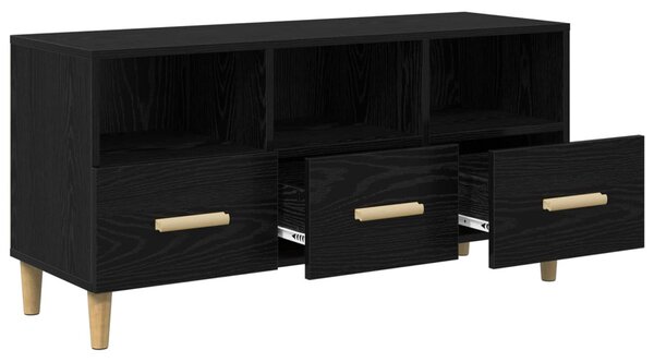 TV szekrény 102 x 36 x 50 cm Fekete tölgy Szerelt Fa