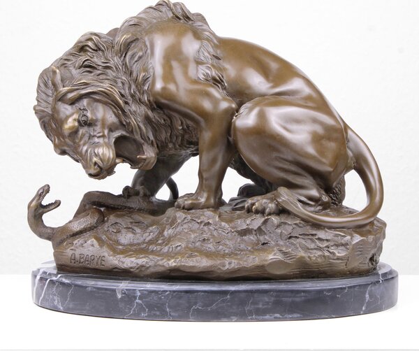 Oroszlán Kígyóval Bronz Szobor (Öntött Bronz Szobor) öntöde