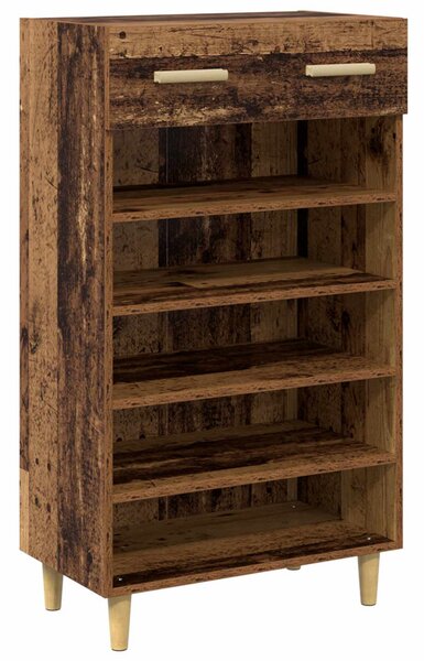 Cipőszekrény fiókkal polcokkal Öreg fa 60 x 35 x 105 cm Faanyag