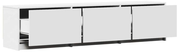 TV szekrény leddel fiókkal Fehér 165 x 34 x 40 cm Faanyag