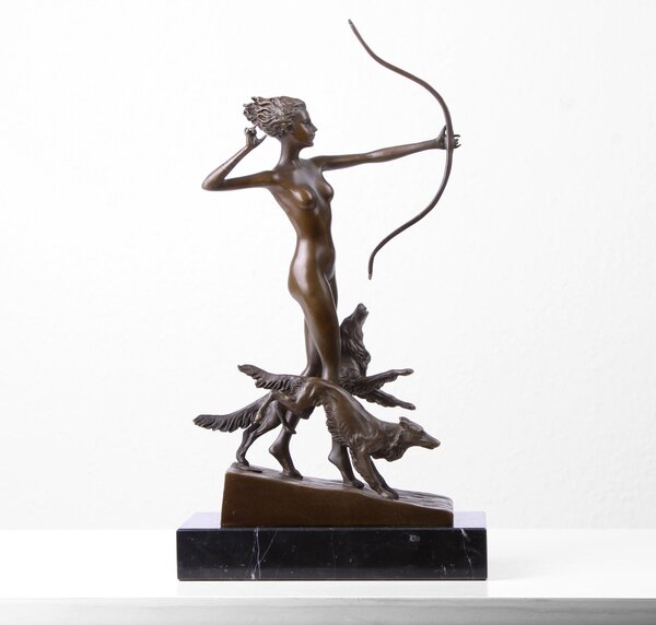 Diana Istennő Szobor (Az Utolsó Nyíl - Öntött Bronz Szobor)