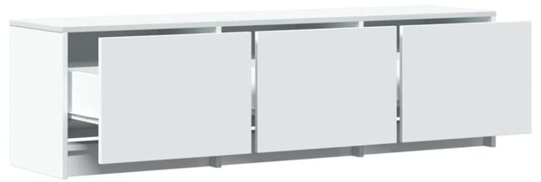 TV szekrény leddel fiókkal Fehér 140 x 34 x 40 cm Faanyag