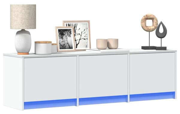 TV szekrény leddel fiókkal Fehér 140 x 34 x 40 cm Faanyag