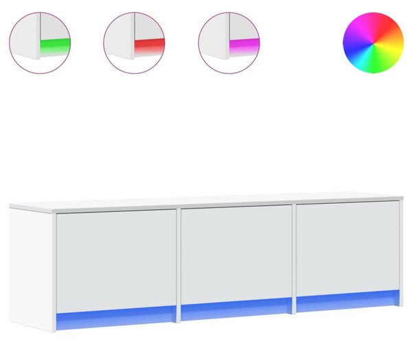 TV szekrény leddel fiókkal Fehér 140 x 34 x 40 cm Faanyag
