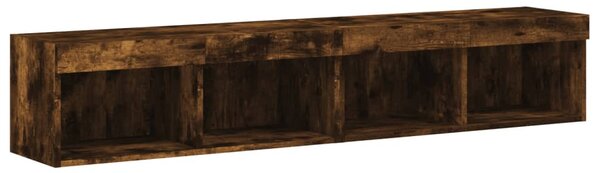 2 db füstös tölgy színű TV-szekrény LED-ekkel 80 x 30 x 30 cm