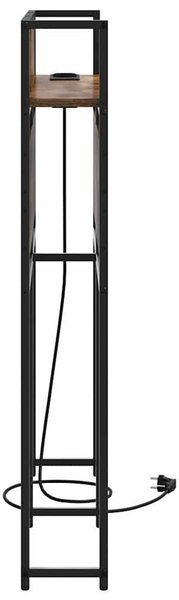 Tároló fejtámla polcokkal tárolóval Füstölt tölgy 75 cm Faanyag