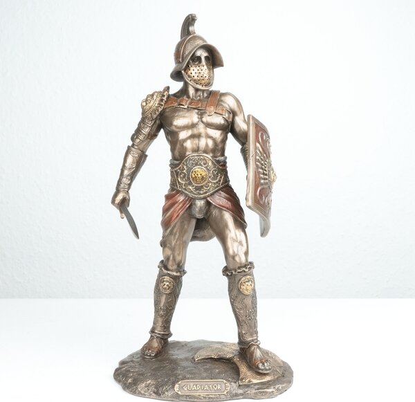 Murmillo Gladiátor Szobor (Hidegen öntött bronz) római harcos