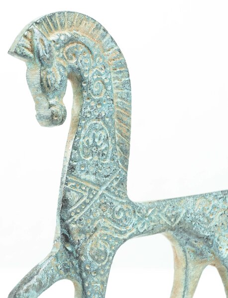 Görög Ló Szobor (Kicsi, zöld bronz figura)