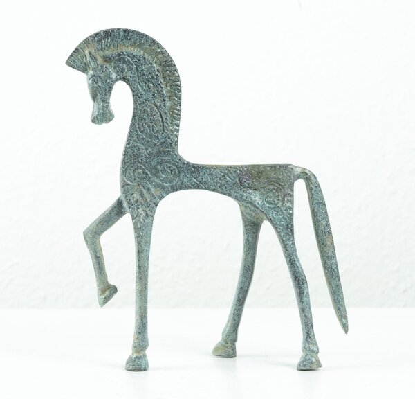 Görög Ló Szobor (Kicsi, zöld bronz figura)