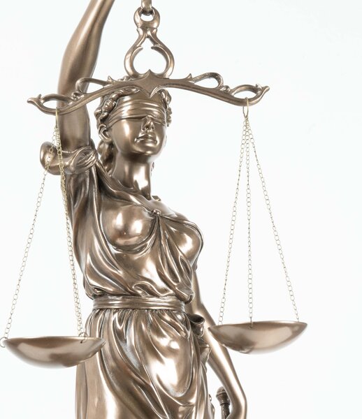 Lady Justice szobor (nagy, hidegen öntött bronz szobor) Görög-római