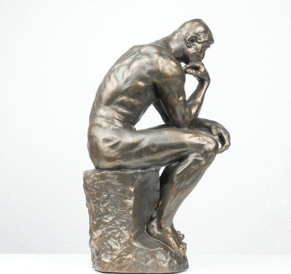 Rodin gondolkodó szobor (nagy, hidegen öntött bronz szobor)
