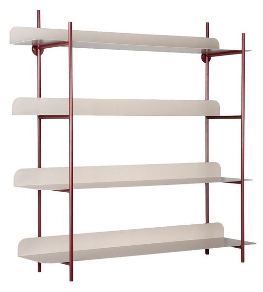 Borvörös-szürke többszintes fém fali polc 60 cm Reina Cuatro – PT LIVING