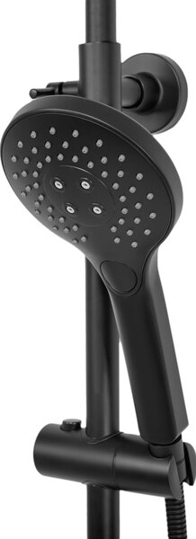 Rea Vincent, zuhanygarnitúra termosztatikus csapteleppel és esőfejjel 25 cm, fekete matt, REA-P6600