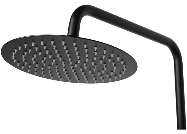 Rea Vincent, zuhanygarnitúra termosztatikus csapteleppel és esőfejjel 25 cm, fekete matt, REA-P6600