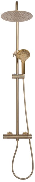 Rea Vincent, zuhanygarnitúra termosztatikus csapteleppel és esőfejjel 25 cm, arany matt, REA-P6602