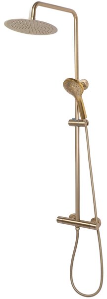 Rea Vincent, zuhanygarnitúra termosztatikus csapteleppel és esőfejjel 25 cm, arany matt, REA-P6602