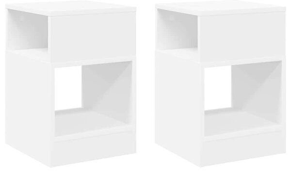 Végasztal 2 pcs Fehér 30,5 x 30 x 45 cm Faanyag