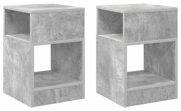 Végasztal 2 pcs Beton Szürke 30,5 x 30 x 45 cm Faanyag