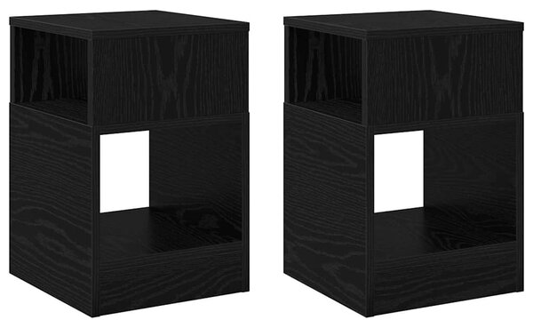 Végasztal 2 pcs Fekete tölgy 30,5 x 30 x 45 cm Faanyag