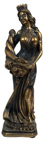 Fortuna Istennő Szobor, Görög Szerencseistennő (Antikolt bronz hatású)