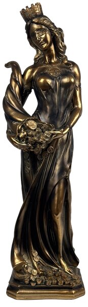 Fortuna Istennő Szobor, Görög Szerencseistennő (Antikolt bronz hatású)