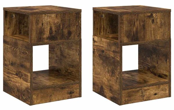 Végasztal 2 pcs Füstölt tölgy 30,5 x 30 x 45 cm Faanyag