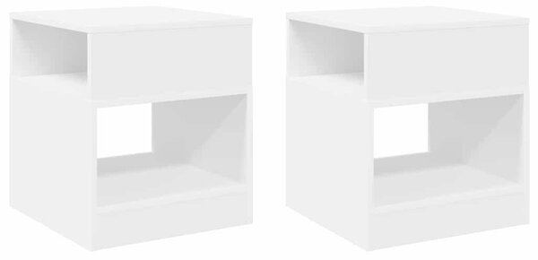 Végasztal 2 pcs Fehér 40,5 x 40 x 45 cm Faanyag