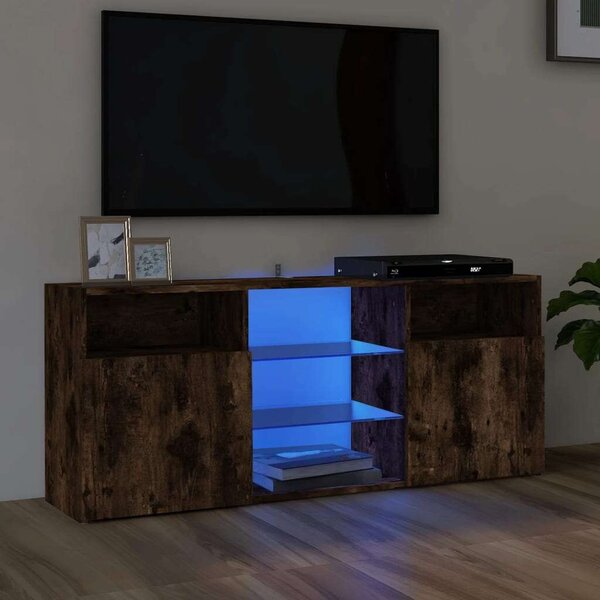 VIDAXL LED-es TV Szekrény - Füstös Tölgy - 120x30x50 cm